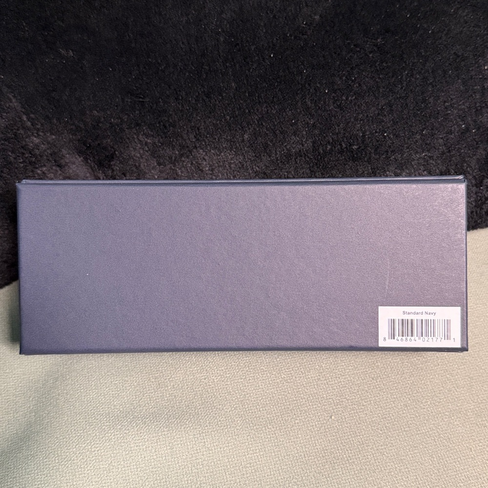 BNWT WARBY PARKER EMPTY NAVY BLUE EYEGLASSES BOX WITH LOGO CLEANING CLOTH - Picture 4 of 6